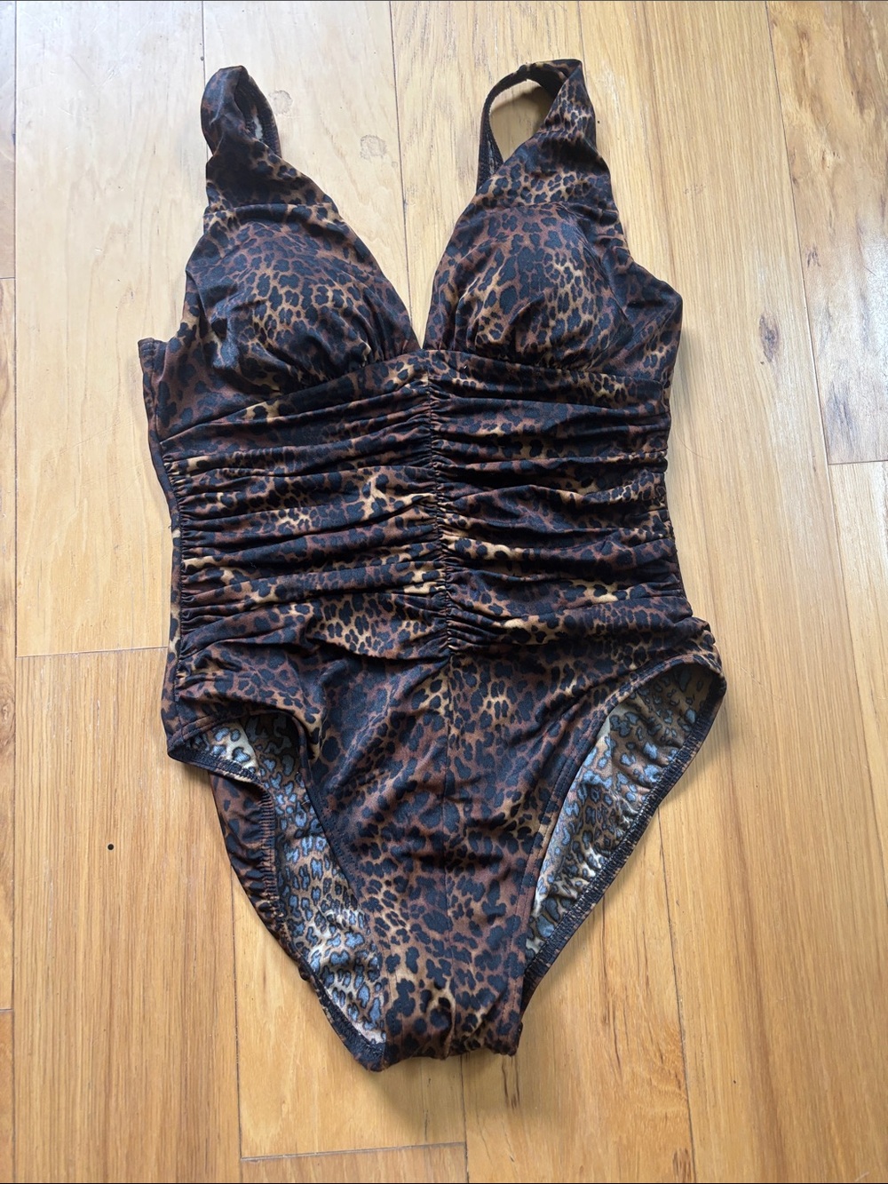 Miraclesuit leopard print swimsuit size 10